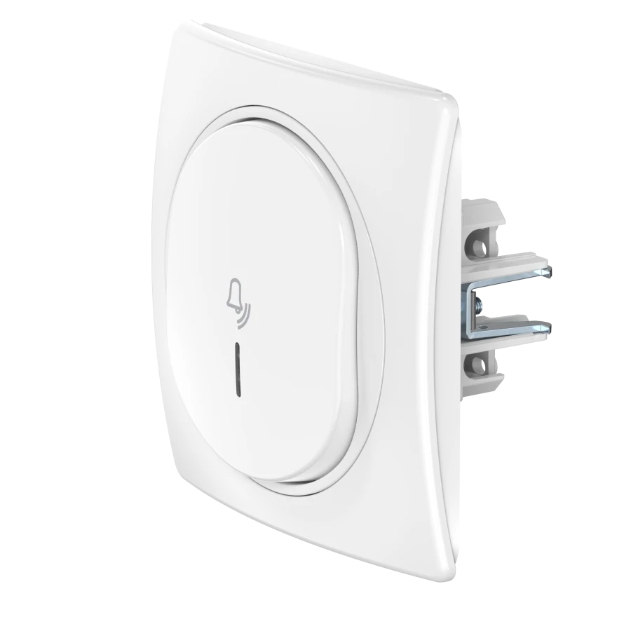 Caduceus Aling EON Concealed Installation Button Switch with Indicator 10A, 250V AC, White, Art. E610I.00