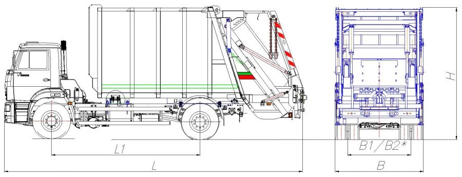 Rear-Loading Garbage Truck MK-4548-05
