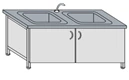 Laboratory Table with Double Sink "Fiberglass" SM-4(m)