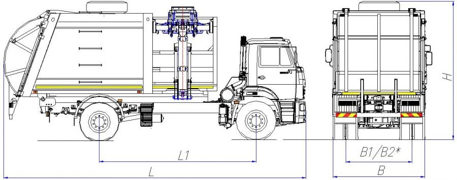 Side Loading Refuse Truck Model MK-4555-05