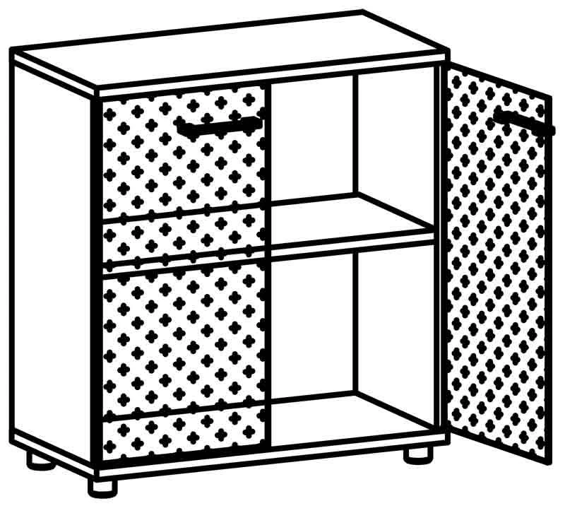 Document Cabinet with Glass Doors, Model 9405 Brooklyn Series