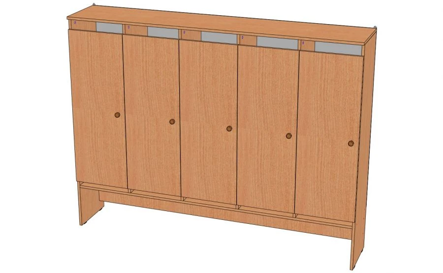 Children's Clothing Cabinet with Multiple Sections, Model SHO-1