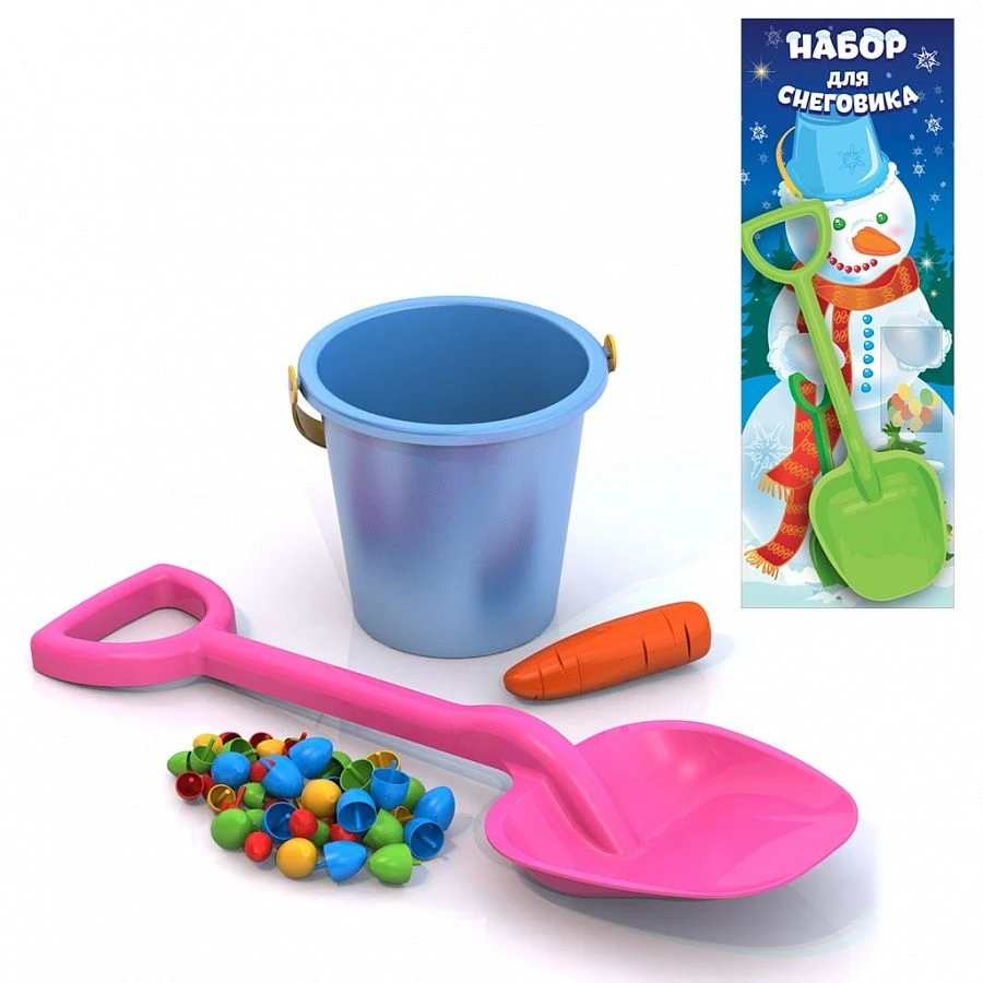 Snowman Building Kit for Kids with Bucket and Tools