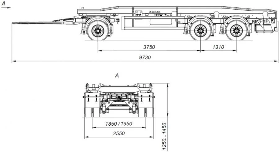 三轴集装箱拖车AM8454-11A