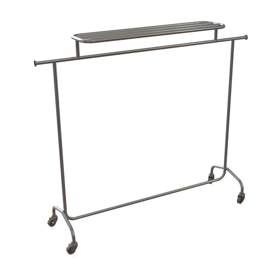 Mobile Floor Rack with Shelf - Aluminum
