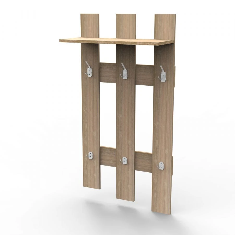 Wall-Mounted Coat Rack with Hooks - Easy Installation