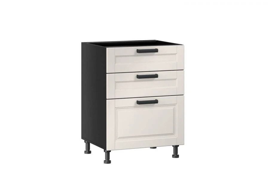 Luxurious Black Kitchen Cabinet with 3 Drawers - Model LD.270600.000
