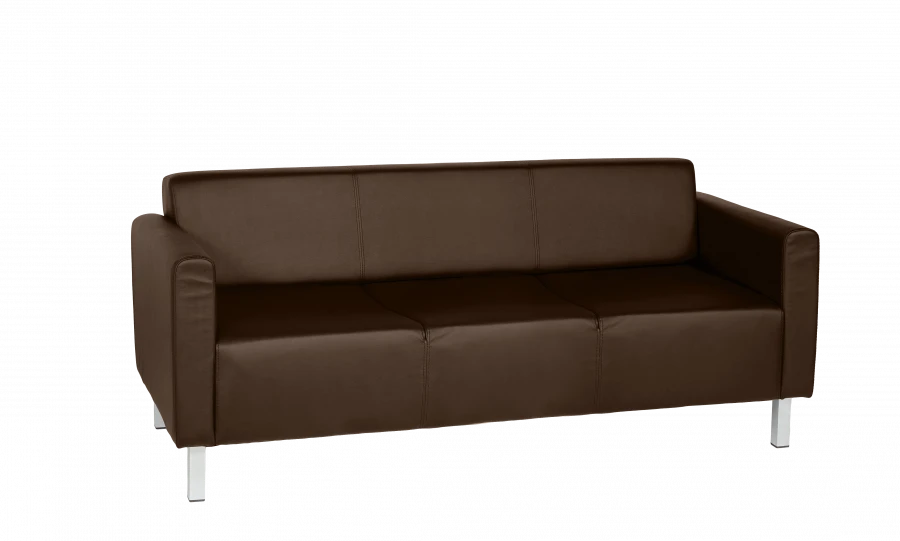 Upholstered Sofa D20 with Armrests and Metal Legs