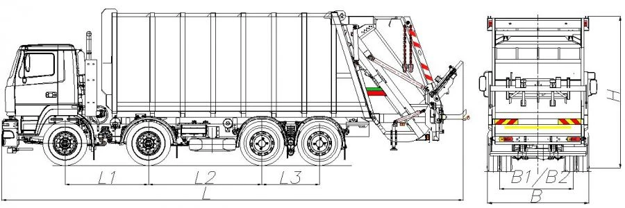 Rear-Loading Garbage Truck Model MK-3548-14