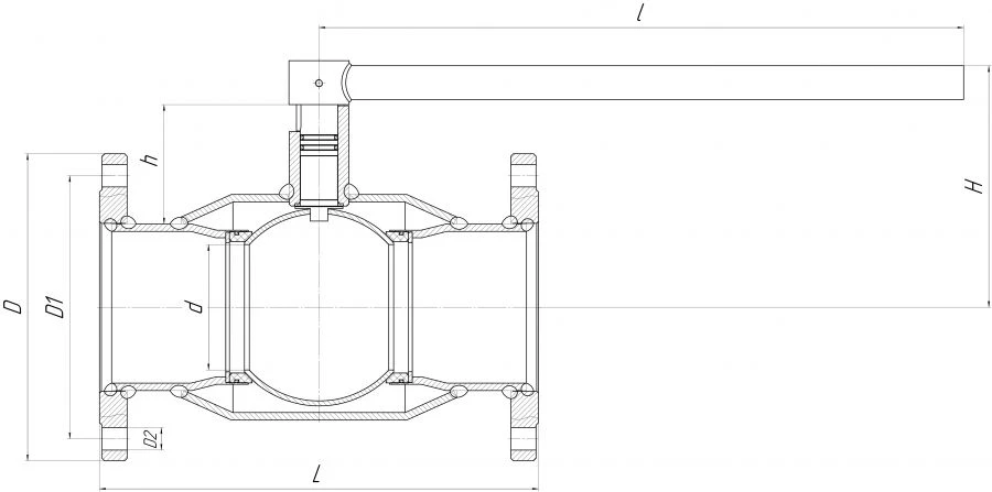 Stainless Steel Flanged Reduced Ball Valve KSH.F.015.40-03