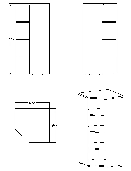 Storage Cabinet for Documents and Office Supplies, Series 431.147