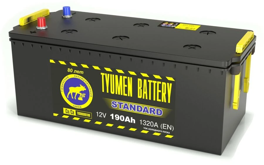 Lead Starter Battery TYUMEN BATTERY 6СТ-190L STANDARD Bolt