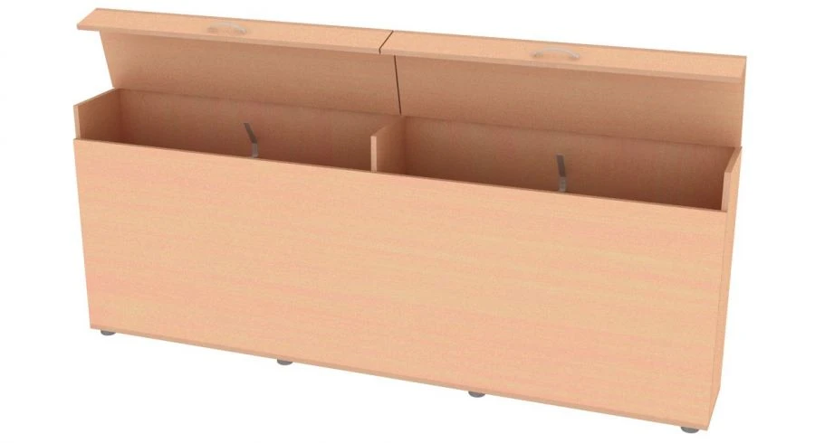 Poster Display Stand 1900x260x760mm with Drop-Down Lid