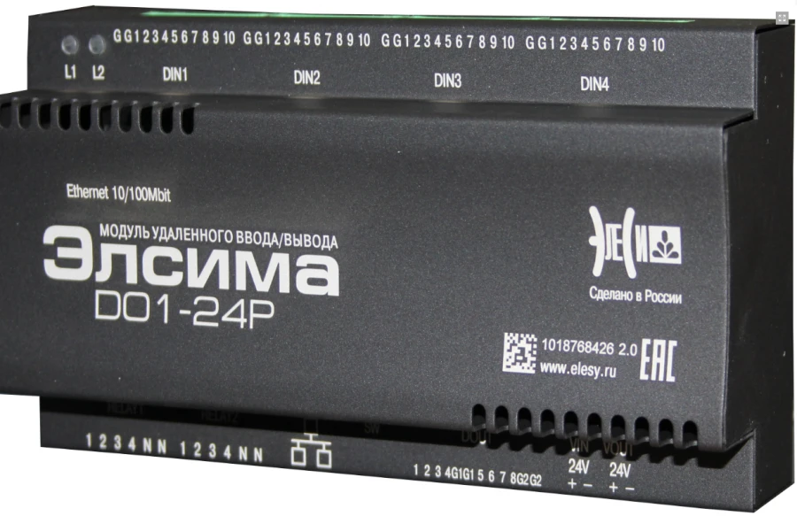 Elsim-D01-24P Remote Discrete Input/Output Module