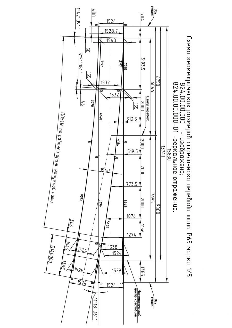 R65 Type Switch Point Model 1/5 for Industrial Railways