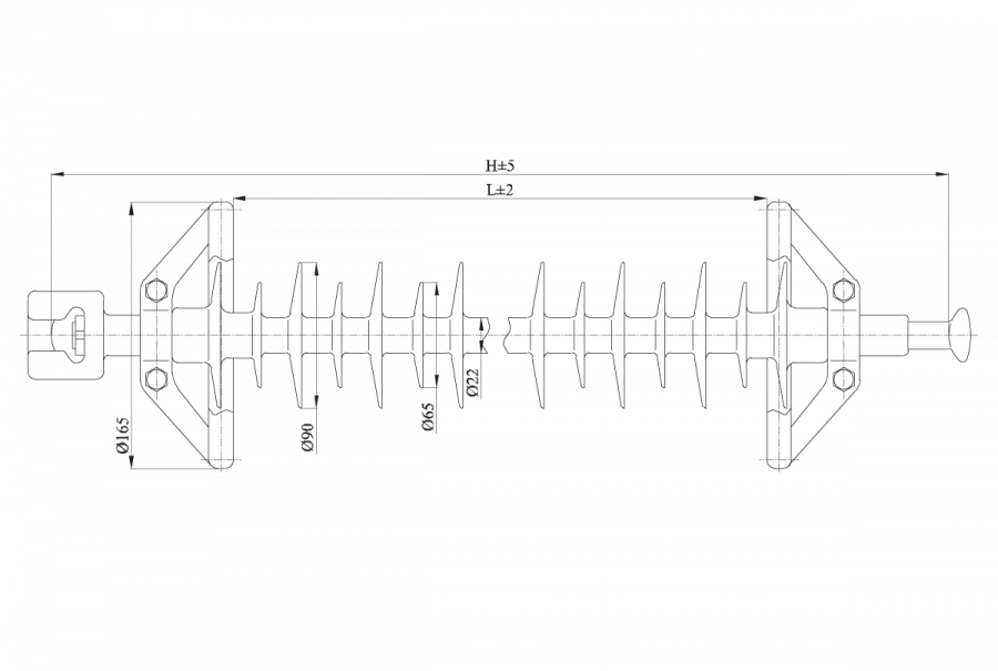 Insulator for Suspension Line with Silicone Composite Coating LK 120/220-I-4 GP