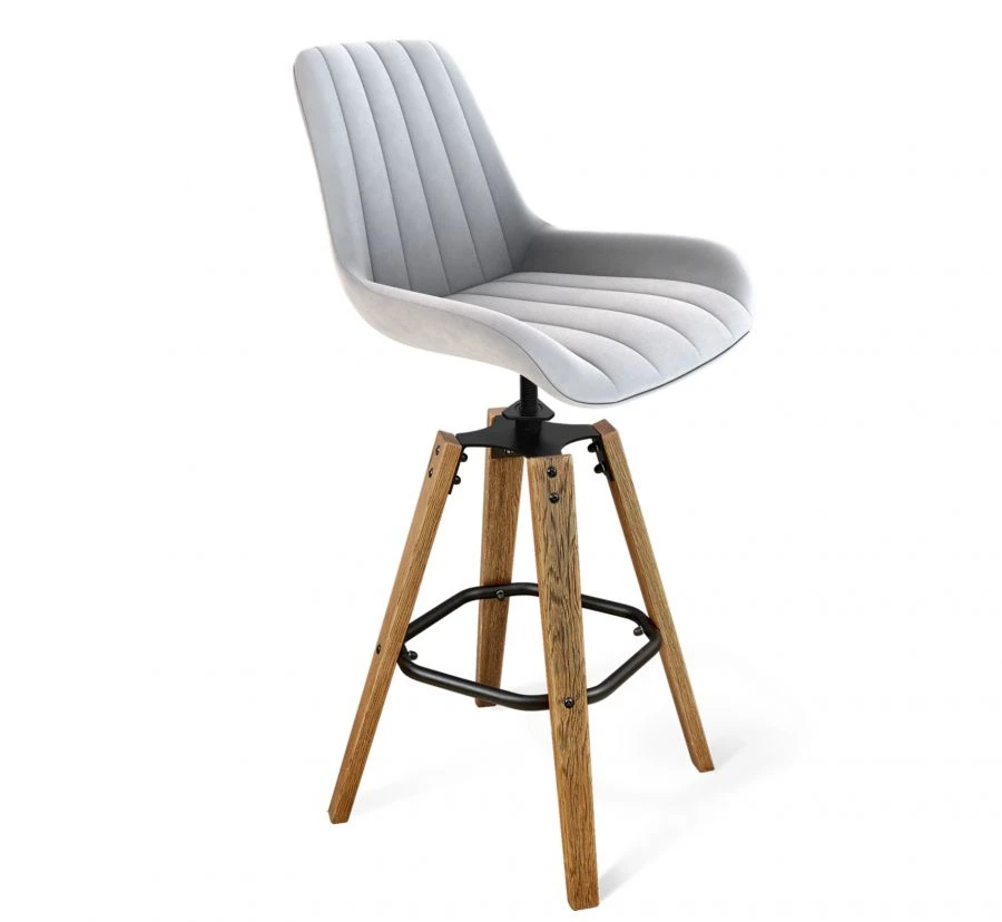 Bar Stool with Microvelvet Upholstery - Sheffilton SHT-ST37/S93