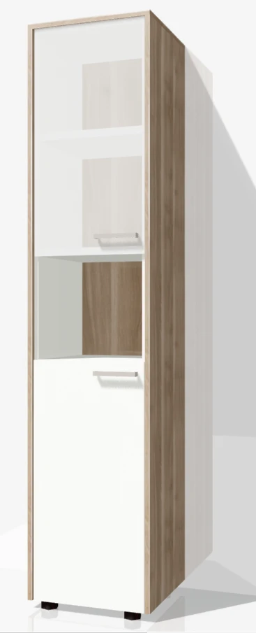 Narrow Combined Office Cabinet with Niche and Glass, Art. MSHUNS 01