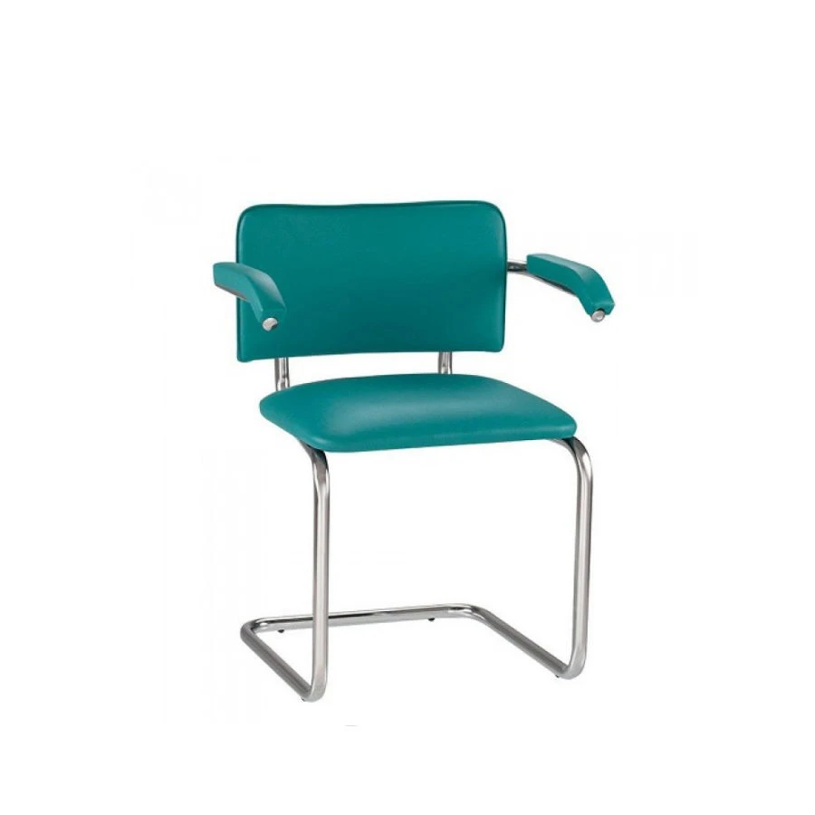 SILVIA ARM Metal Frame Non-Rotating Chairs with Upholstery