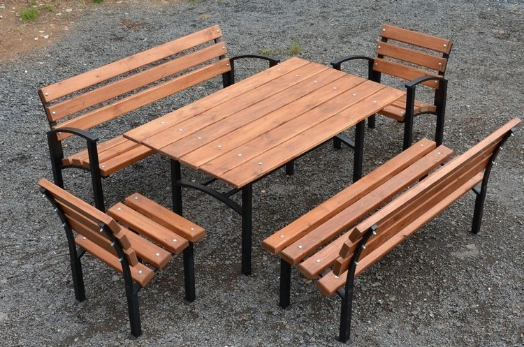 مجموعة الأثاث الخارجي للحدائق بإطار معدني من "Edelwood