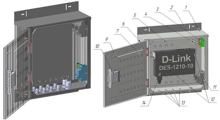 Outdoor Telecommunications Cabinet for Equipment SHTU-C-450x400x170-MP-N-V7-330