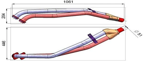 Exhaust Pipe for GAZ-3302 with ZMZ-402 Engine, Model 33021-1203010