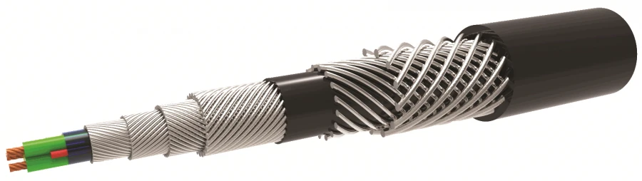Geophysical Load-Bearing Cable KG with Armored Shell for Horizontal Well Research