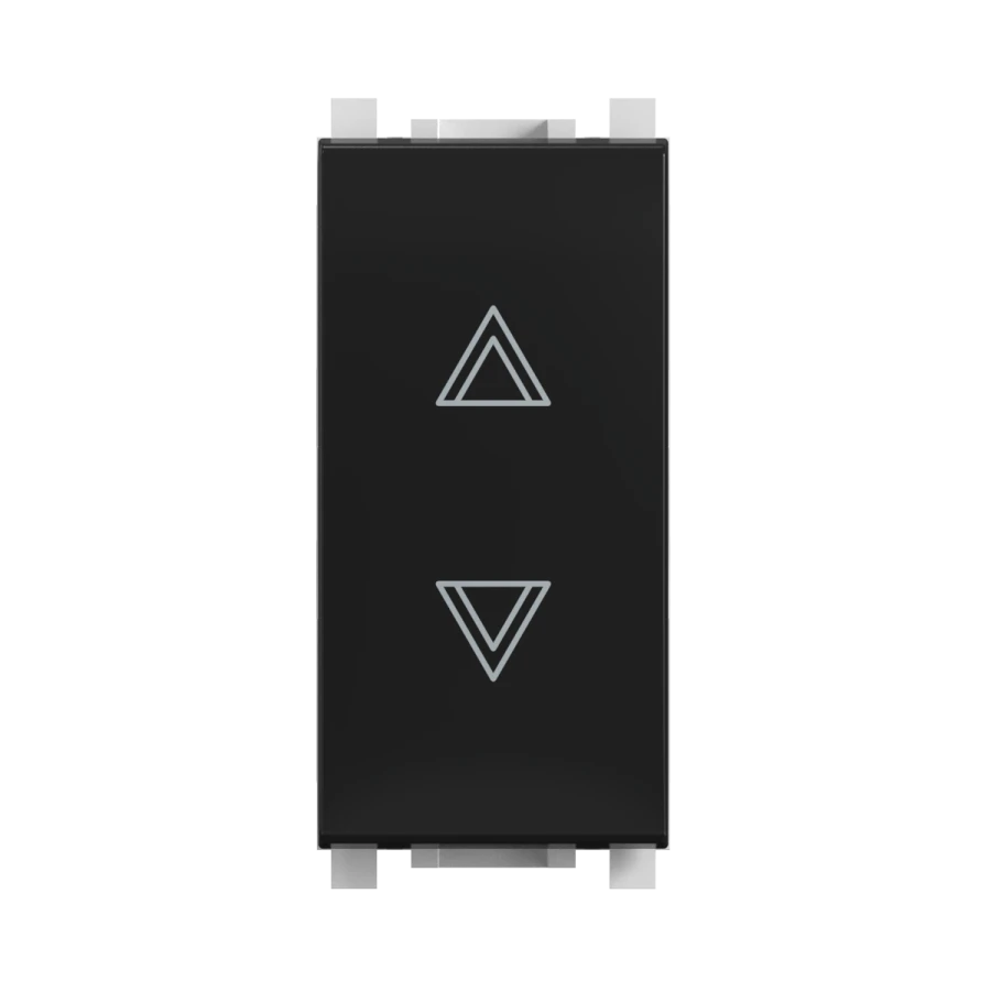 CADUCEUS ALING Experience Hidden Installation Switch for Roller Shutters, 10A, 250V, Black (Soft Touch), Art. 72118.E1