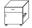 Metal Mobile Cabinet with Drawer and Door TП-5(м)