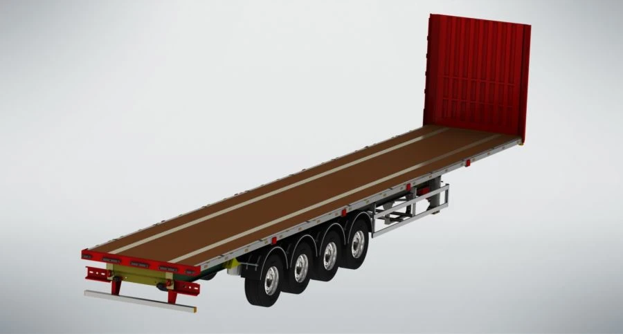 Four-Axle Flatbed Semi-Trailer for Dangerous Goods FSA-544A