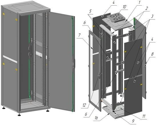 19" Floor-Mounted Telecommunication Cabinet 33U - Model ШТ-П-33U-600х1700х600-ММ