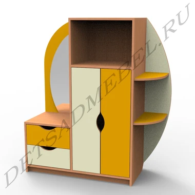 Corner Dressing Cabinet with Mirror and Drawers