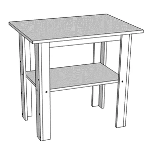 Coffee Table Made of 16mm Particle Board with PVC Edging