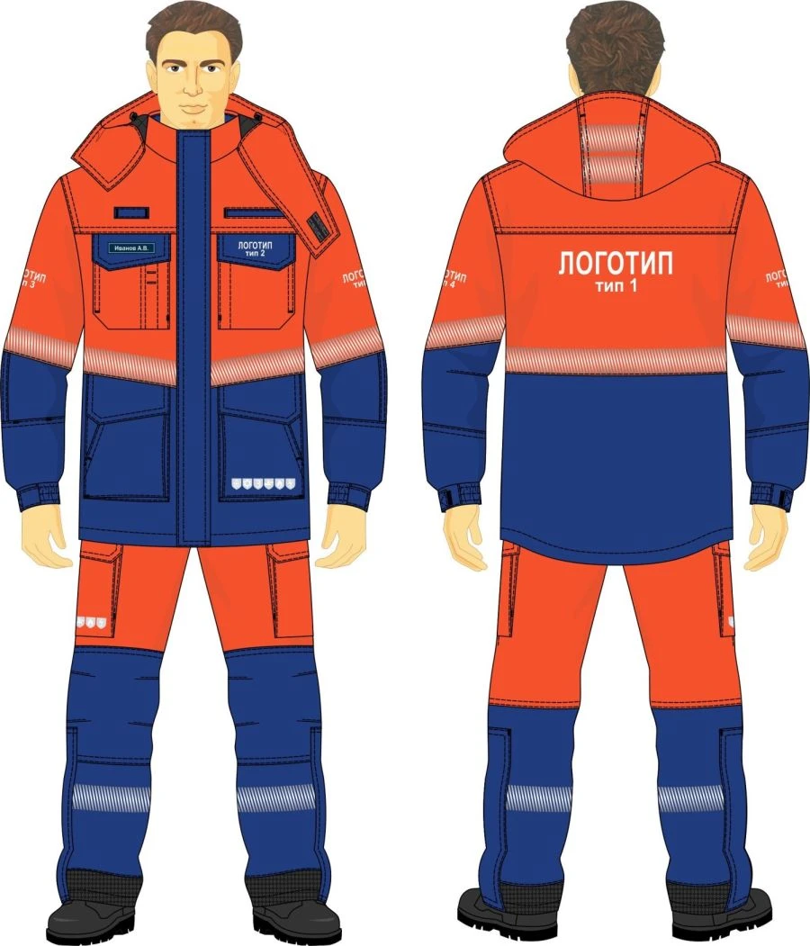 Men's Protective Suit against Thermal Risks with Arc Flash Resistance, Gazprom Neft Style