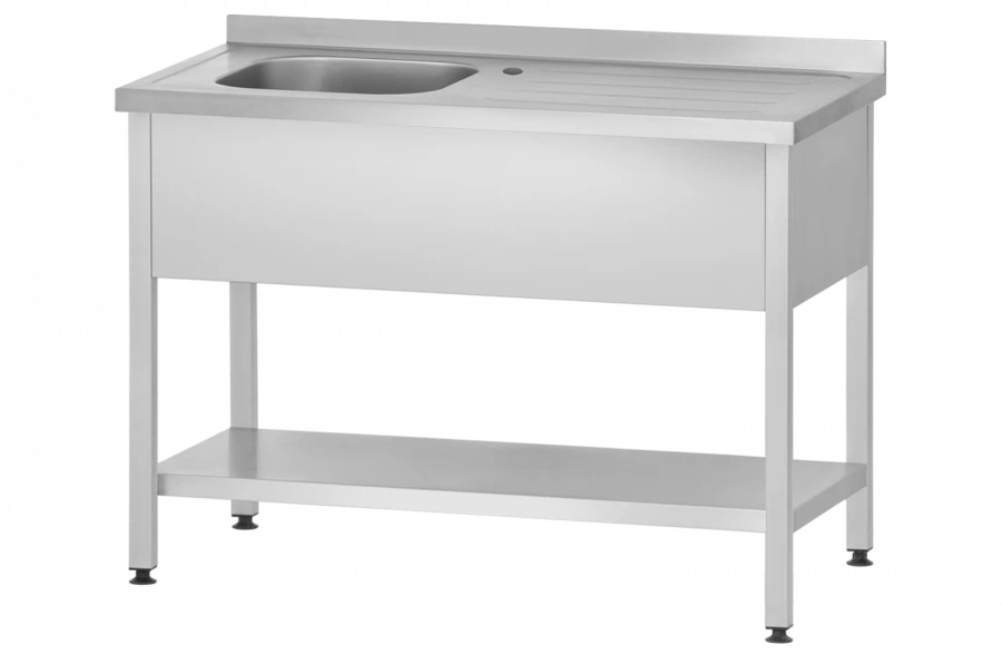Stainless Steel Sink with Work Surface for Food Service