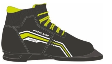 Winter Star Comfort Ski Boots Black (Neon Lime Logo) NN75