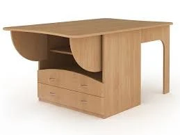 Kitchen Folding Table with 2 Drawers