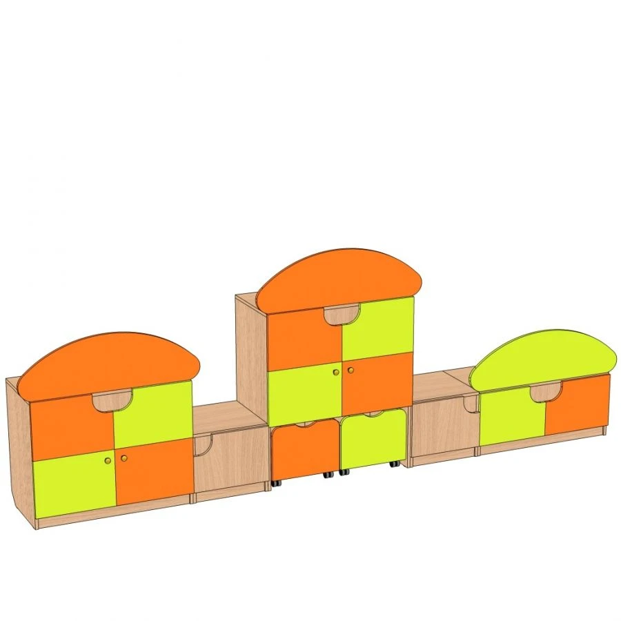 Children's Toy Storage Unit "Mushroom" SI-GR