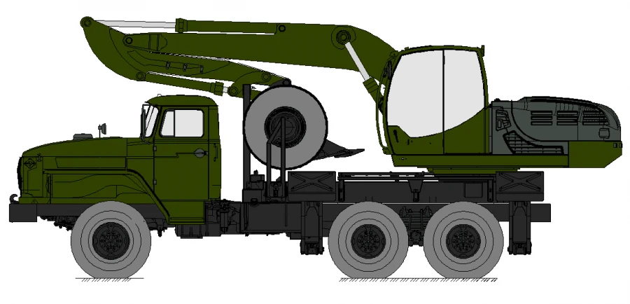 E190A Wheeled Excavator with 4800mm Boom and 0.8m³ Bucket