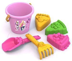 Barbie Sand Set №3 with 3 Cake Molds, Rake, Shovel, and Bucket