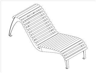 Metal Relaxation Lounger for Public Spaces, Model 2009