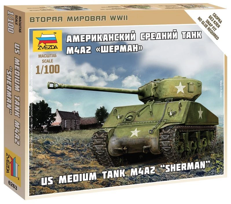 American Medium Tank Sherman M4A2 Model Kit