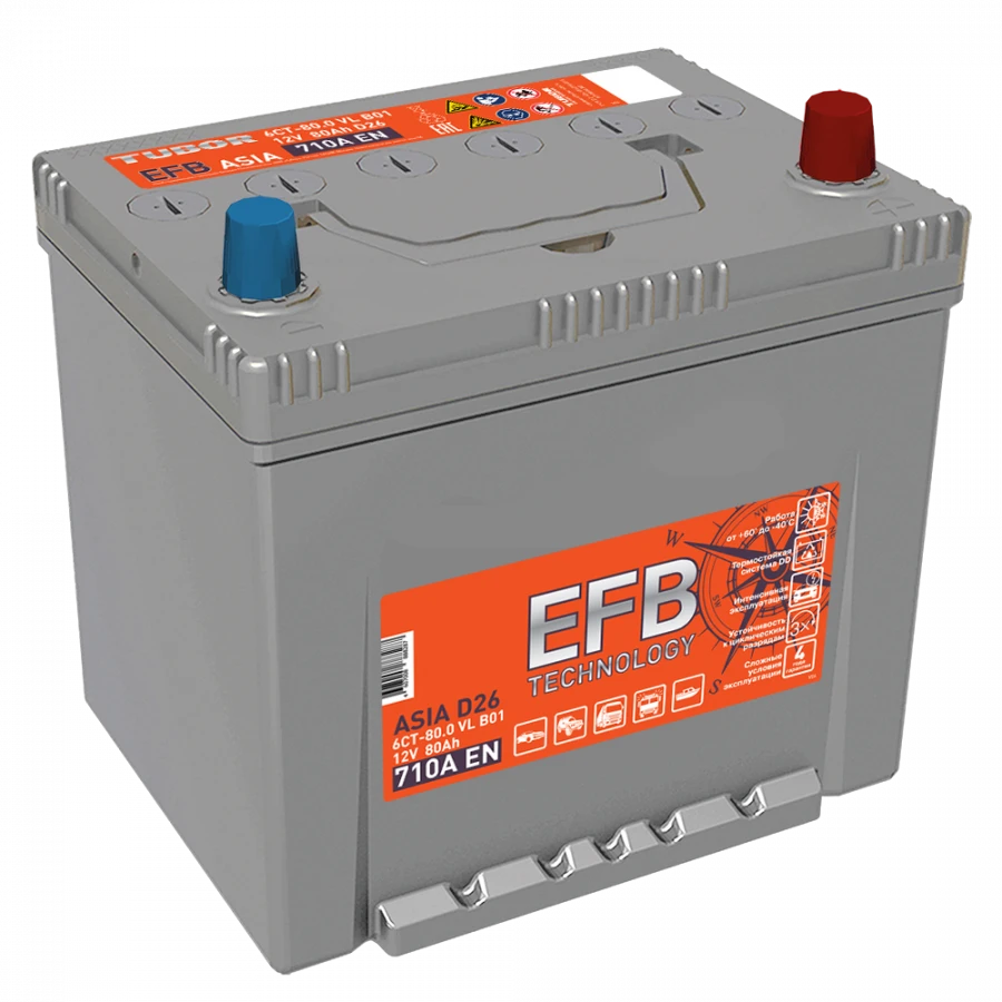 بطارية توبور آسيا EFB 6ST-80.1(0) VL B01