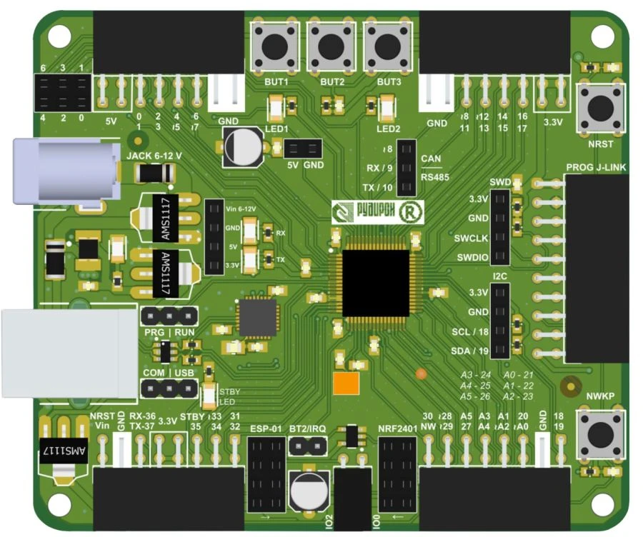 AQRUDIRON-QFN64 Programming and Digital Electronics Board (AMP.469555.119)