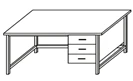 High Laboratory Table with Metal Frame and Cabinet SL-6(v)