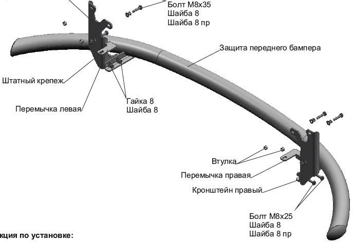 Front Bumper Protection D57 + Mounting Kit for Kia Seltos 2020 - RIVAL