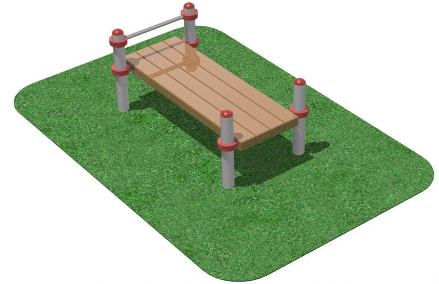 Horizontal Gymnastics Bench with Foot Fixation for Body Lift Test