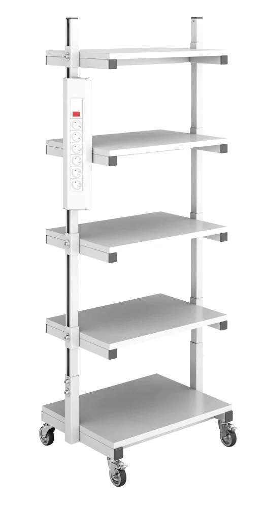 Adjustable Mobile Rack with 5 Shelves - STM Series