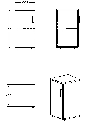 Storage Cabinet for Documents and Office Supplies, Series 402.40.077