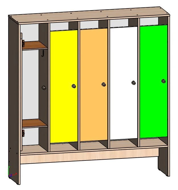 5-Section Children's Clothing Locker, Model SShkD-05